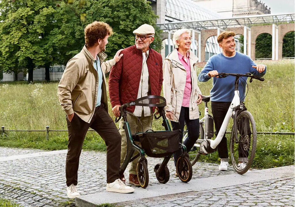 ello-rollator-Automatisches-Bremsen-bei-versehentlichem-Stolpern ello steht für mehr Sicherheit im Alltag: nimmt Stufen mit Leichtigkeit und Schützt bei Stürzen